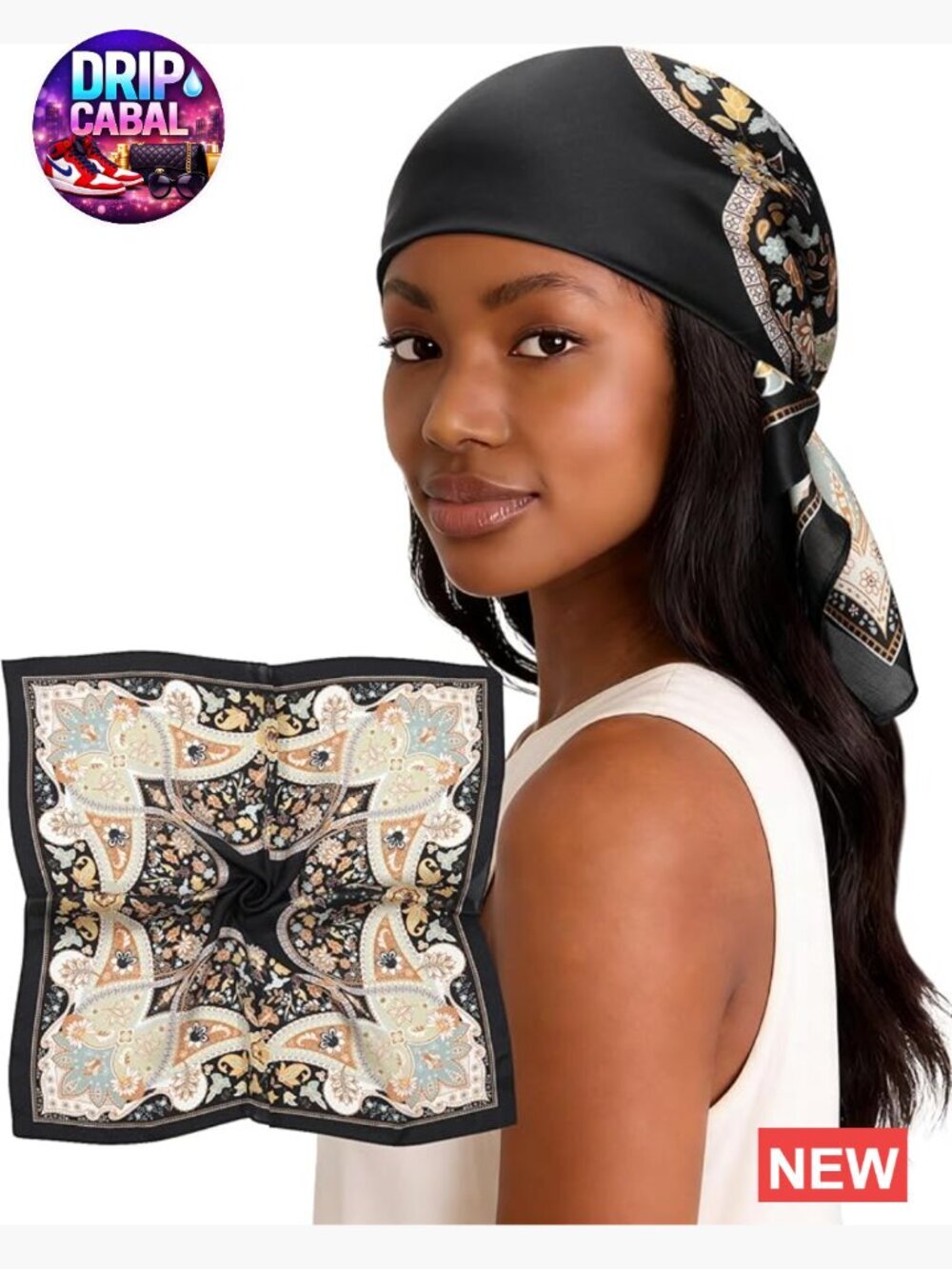 Lightweight Chiffon Square Scarf - Soft Hair Wrap & Neck Scarf